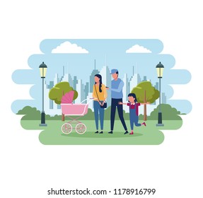 Family in park
