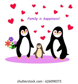 Family penguins vector
