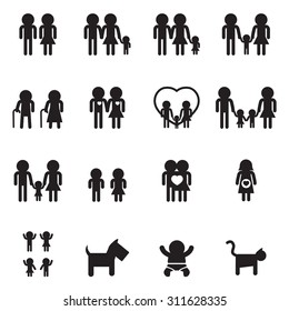 Family and people icon set