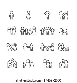 Family and People icons set,Vector