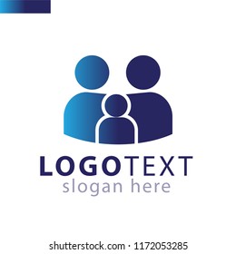 Family people logo icon vector template