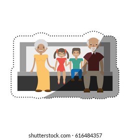 family people together with shadow
