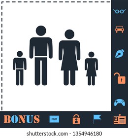 Family. Perfect icon with bonus simple icons