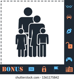 Family. Perfect icon with bonus simple icons