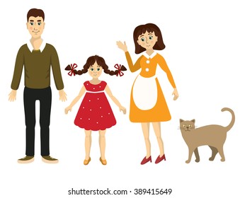 family and pet vector