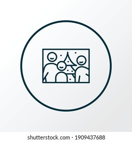 Family photo icon line symbol. Premium quality isolated picture element in trendy style.