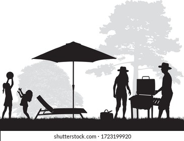 Familienpicknick im Garten