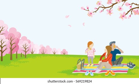 Family Picnic In Spring Nature