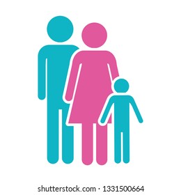 family pictogram cartoon