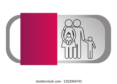 family pictogram cartoon