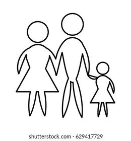Family, pictogram father, mother and son