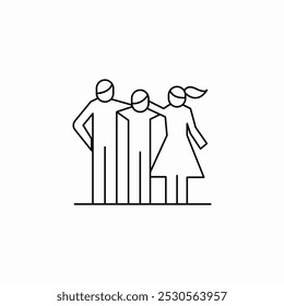 family pictograph icon sign vector