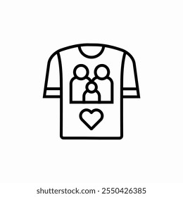 family picture on t shirt icon sign vector