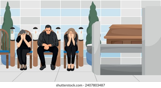 Family pining after their relative in crematorium