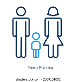 Concepto de icono de planificación familiar o seguro familiar