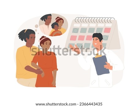 Family planning isolated concept vector illustration. Reproductive health service, family consultation, women healthcare, choosing contraception method, pregnancy planning vector concept.