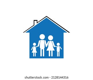 Family planning Logo design template. House and family concept vector design.