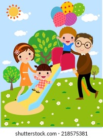 Family playing