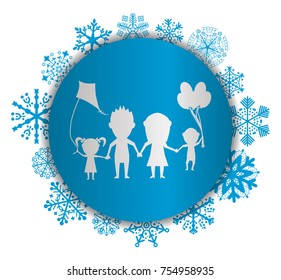 family playing dolls christmas icon
