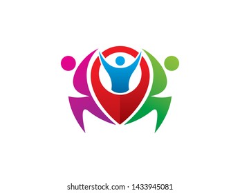 Family Point Logo Template, Icon, Symbol