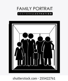 family portrait, desing over white background, vector illustration.