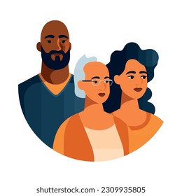 family portrait, love and togetherness symbolized isolated