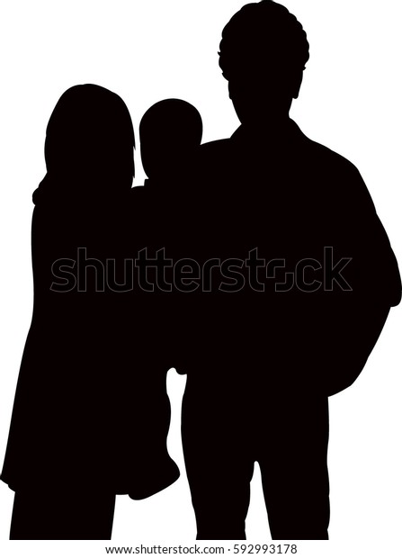 Download Family Portrait Silhouette Vector Stock Vector (Royalty ...