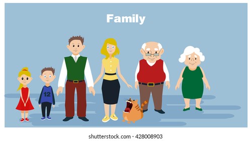 family portrait at the simple style