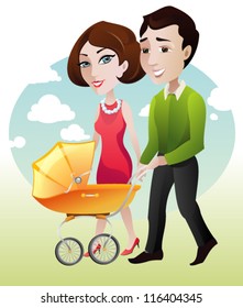 Family Portrait/ The vector illustration of a Family