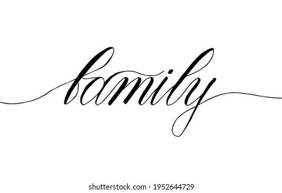 Family poster vector lettering hand draw