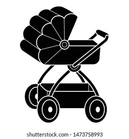 Family pram icon. Simple illustration of family pram vector icon for web design isolated on white background