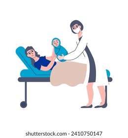family pregnant mother pose element vector family