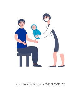 family pregnant mother pose element vector family