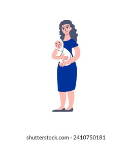 family pregnant mother pose element vector family