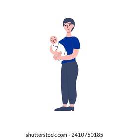 family pregnant mother pose element vector family