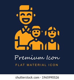 Family premium material ui ux isolated vector icon in navy blue and orange colors