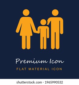 Family premium material ui ux isolated vector icon in navy blue and orange colors
