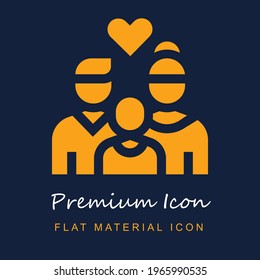 Family premium material ui ux isolated vector icon in navy blue and orange colors