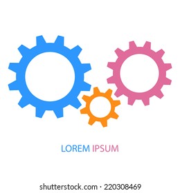 Family presented as three colorful gearwheels on white background