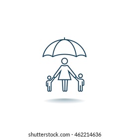  Vector de icono de protección familiar. 