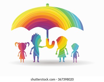 family protected colorful icon
