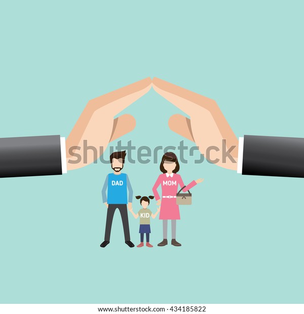 Family Protection, business service icons\
template. Can be used for workflow layout, banner, diagram. Vector\
illustration.