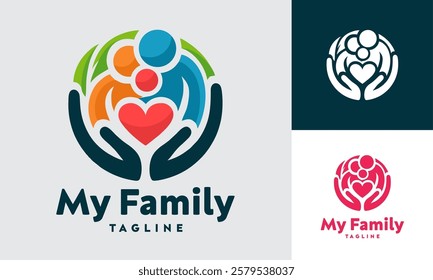 Family protection and health logo