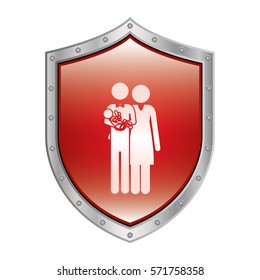 Family protection insurance icon vector illustration graphic design