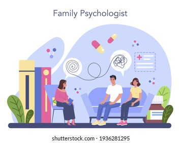 Family Psychologist. Family Members Talking About Their Problem