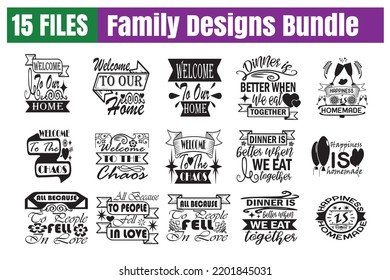 Family Quotes svg Bundle. Quotes about Family, Family cut files Bundle of 15 svg eps Files for Cutting Machines Cameo Cricut, Family Quotes svg