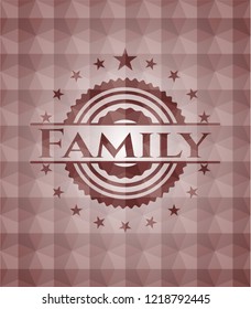 Family red seamless geometric badge.