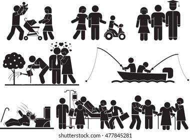 family relation icon set