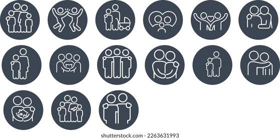 Family And Relationships icons vector design