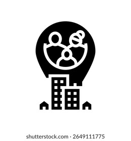 family relocation glyph icon vector. family relocation sign. isolated symbol illustration